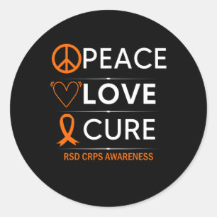 Adesivo Redondo Rsd Crps Consciência Paz Amor Cura Combate Laranja