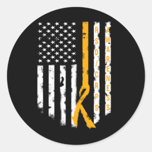 Adesivo Redondo Rsd Crps Conscientizando Bandeira Americana Suport