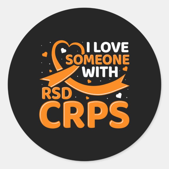 Adesivo Redondo RSDCRPS Orange Ribbon Complex Regional Pain Syndro (Frente)