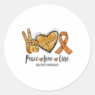 Adesivo Redondo Rsdcrps Sensibilização Paz Amor Faixa Laranja Curt