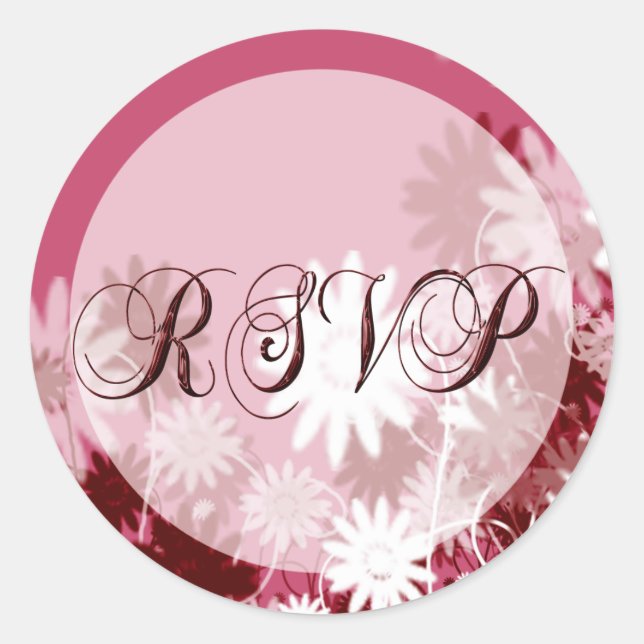 Adesivo Redondo RSVP Ceremony Invitation Envelope Seal (Frente)