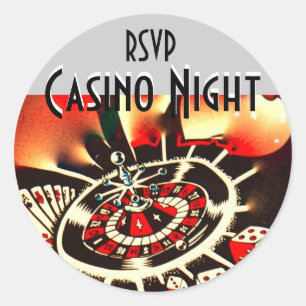 Adesivo Redondo Rsvp da noite do casino