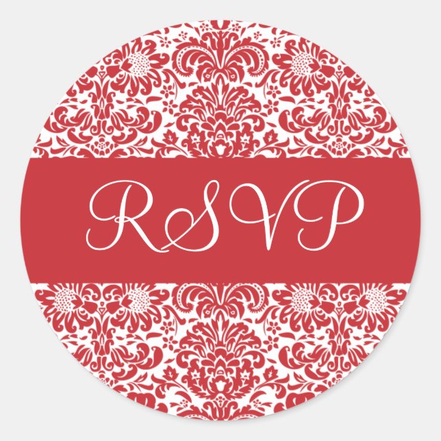 Adesivo Redondo RSVP Damask Envelope Sticker Seal (Frente)