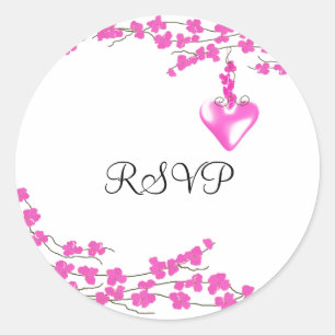 Adesivo Redondo RSVP de Blossomas Rosa