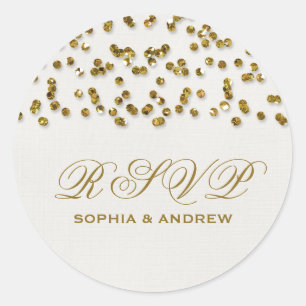 Adesivo Redondo RSVP do Glamor Glitter Confetti