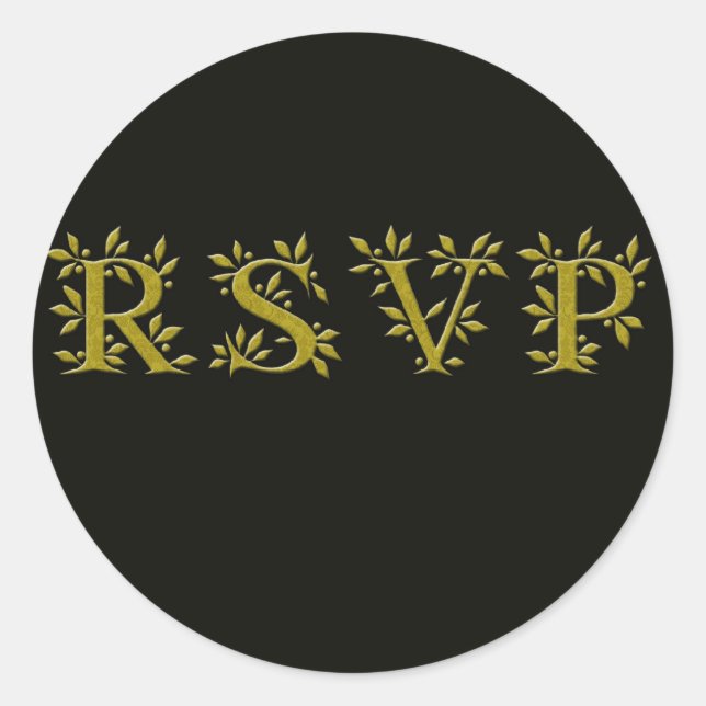 ADESIVO REDONDO RSVP DOURADO PRETO (Frente)