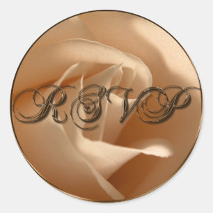 Adesivo Redondo RSVP Rústico Fala de Envelope de Rosa de Casamento
