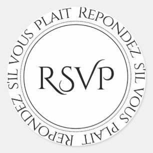 Adesivo Redondo RSVP — Selos de Envelope Elegante Francês
