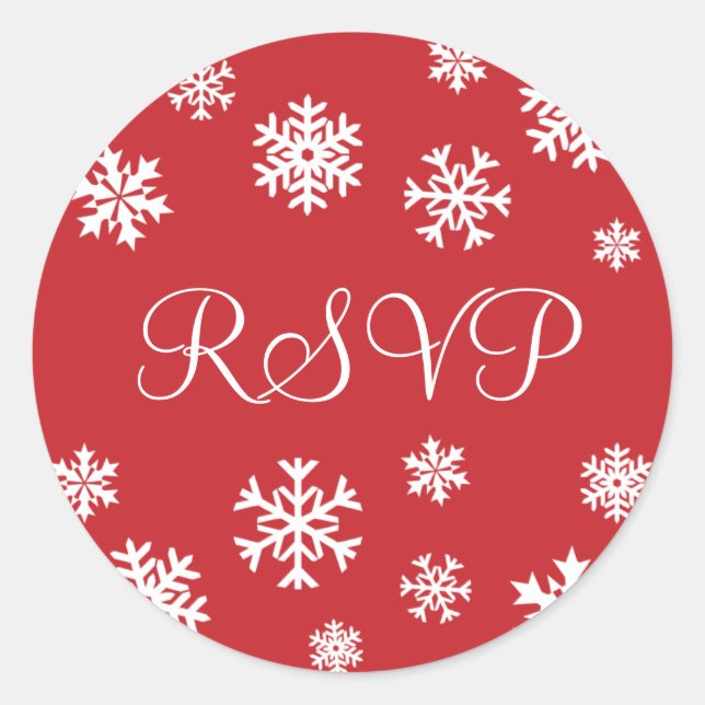 Adesivo Redondo RSVP Snowflakes Envelope Sticker Seal (Frente)