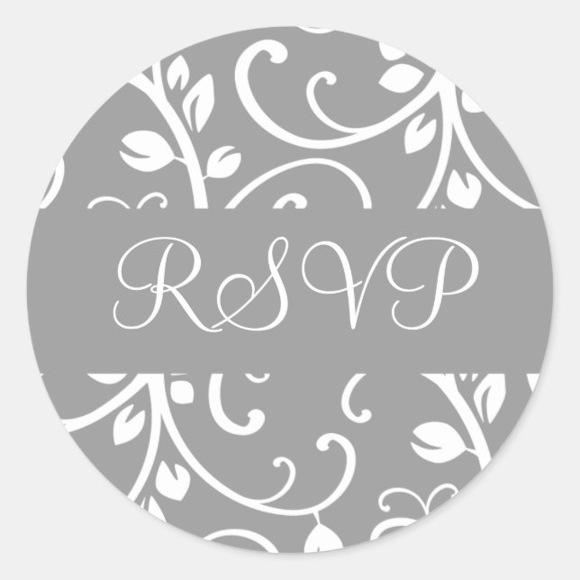 Adesivo Redondo RSVP Vinha Floral Envelope Vinheira Vinheira Vinhe (Frente)