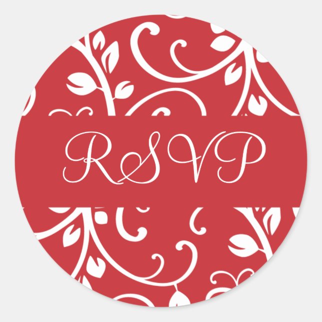 Adesivo Redondo RSVP Vinha Floral Envelope Vinheira Vinheira Vinhe (Frente)