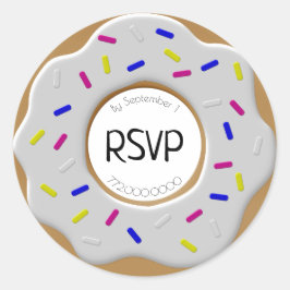 Adesivo Redondo RSVP White Vanilla Rosquinha & Sprinkles Envelope 