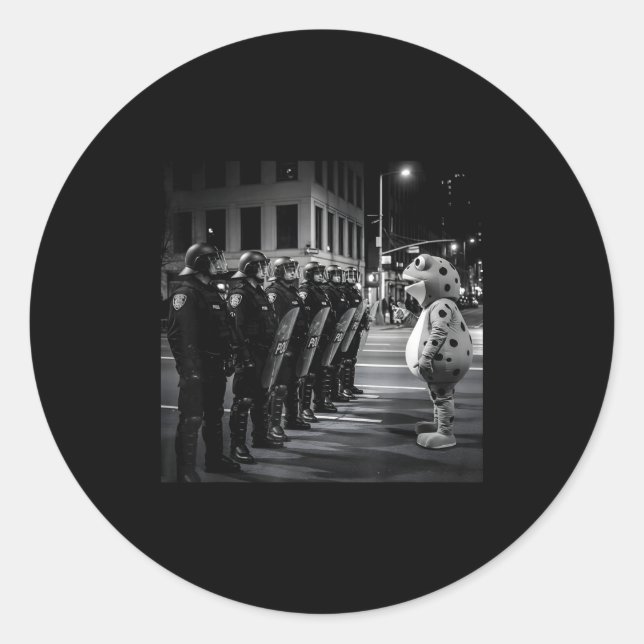 Adesivo Redondo Rtland Frog Protest Meme Frog Viral For Men Women  (Frente)