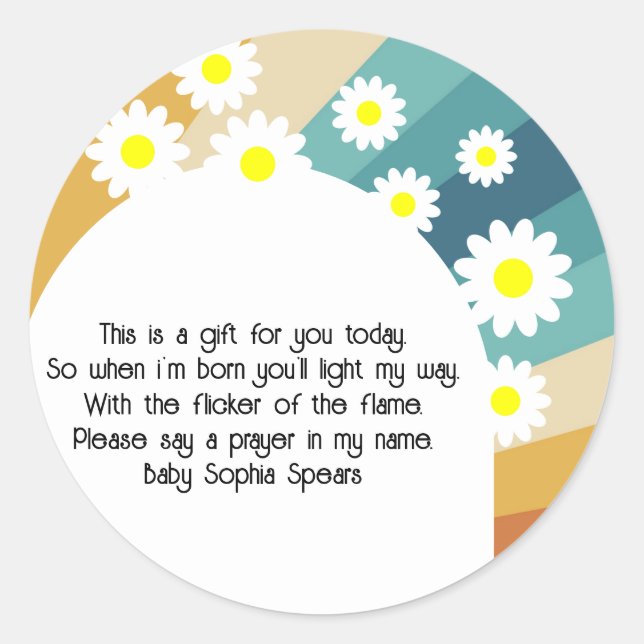 Adesivo Redondo Rtro Groovy - Rótulo da vela de oração (Frente)