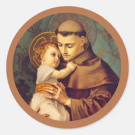 Adesivo Redondo Rua. Anthony de Pádua Jesus Prêmio Católico