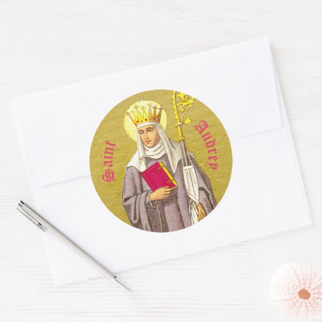 Adesivo Redondo Rua. Audrey (Etheldreda) (P 003) (Envelope)