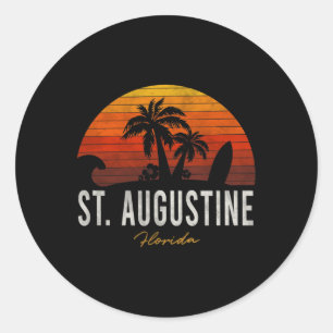 Adesivo Redondo Rua. Augustine Beach Flórida Fl Palms VacSurf