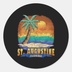 Adesivo Redondo Rua Augustine Florida Vintage afligiu Souvenir