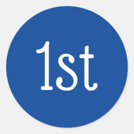 Adesivo Redondo Rua azul e branca, primeira  Prêmio vencedora