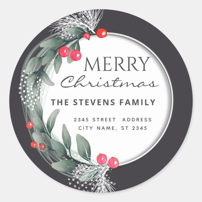 Adesivo Redondo Rua botânica aquática de inverno (Frente)