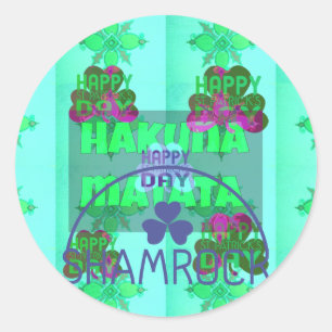 Adesivo Redondo Rua cativante de Shamrock festivo.
