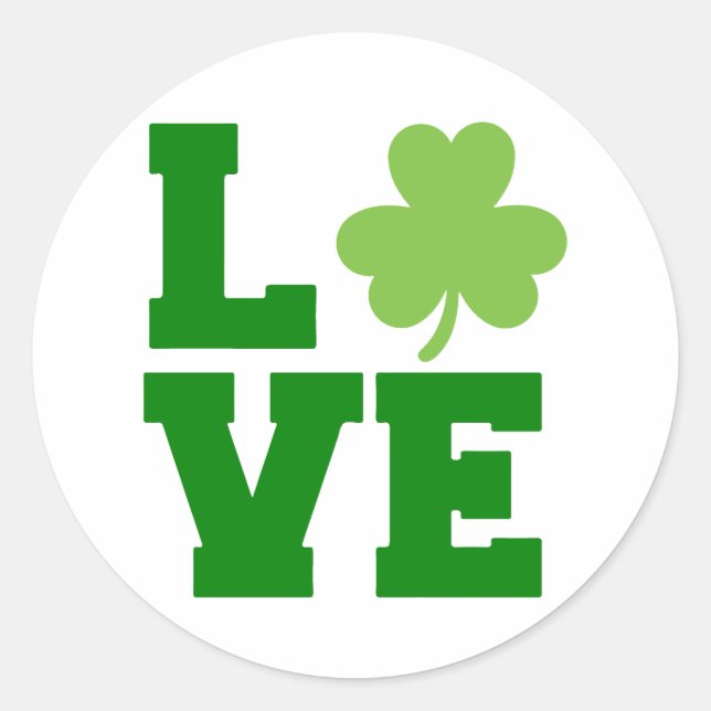 Adesivo Redondo Rua de amor. Dia de Patrick ☘️ 💚 (Frente)
