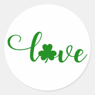 Adesivo Redondo Rua de amor. Dia de Patrick ☘️ 💚