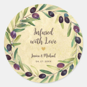 Adesivo Redondo Rua de Azeite de Casamento Russo Infundida com Amo