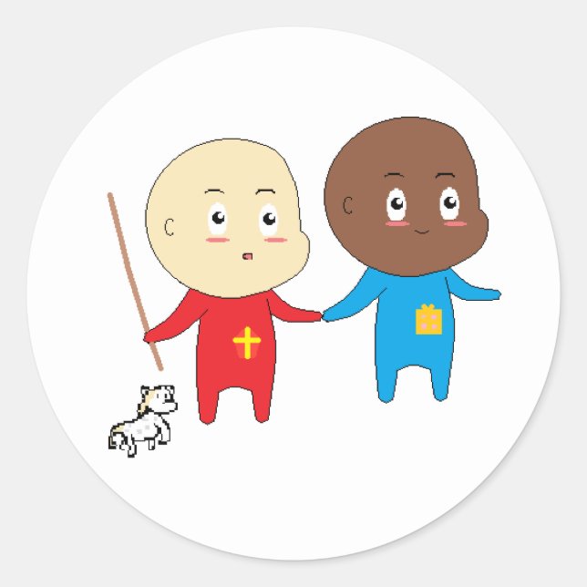 Adesivo Redondo Rua de Crianças de Arte, Nicholas Sinterklaas (Frente)