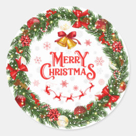 Adesivo Redondo Rua de Natal com Portas