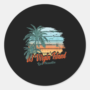 Adesivo Redondo Rua de praia da Virgin Island, Thomas Shirt Perdeu