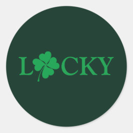 Adesivo Redondo Rua de Shamrock, Lucky Green Clover.