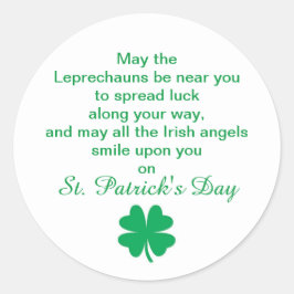 Adesivo Redondo Rua, dia de Patrick, Bênção Irlandesa por Boa Sort