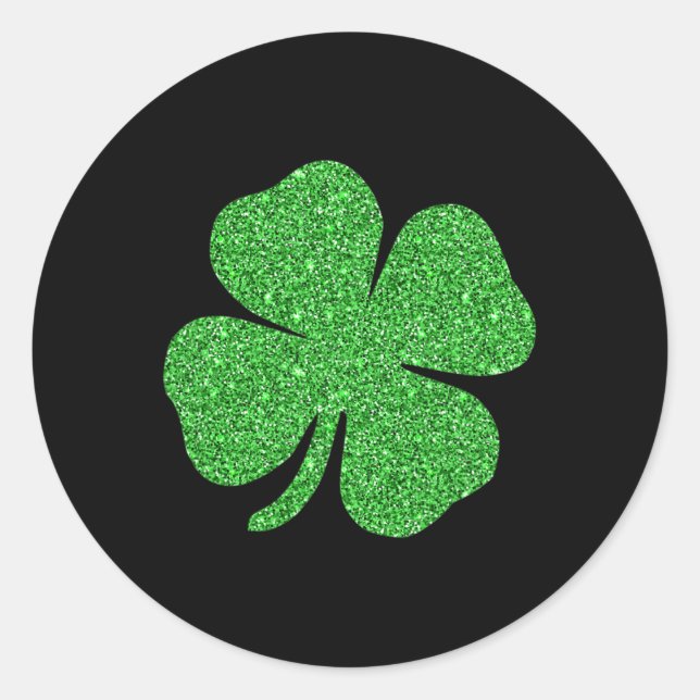 Adesivo Redondo Rua. Dia de Patrick Sorte Charm Green Irish Clover (Frente)
