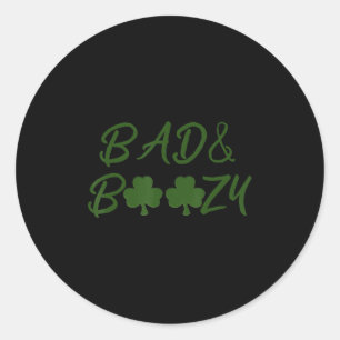 Adesivo Redondo Rua divertida Patrick Day Bebendo Tee Gift Diverti
