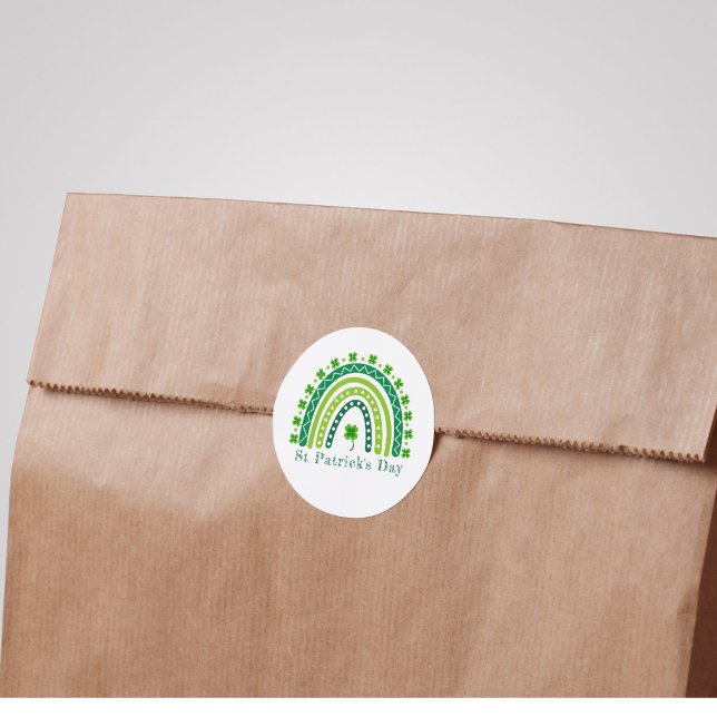 Adesivo Redondo Rua Elegante, festa do dia de Patrick (Elegant St. Patrick's Day Party Classic Round Sticker)