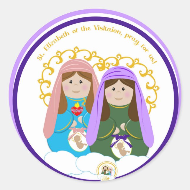 Adesivo Redondo Rua. Elizabeth da Visitação (Frente)