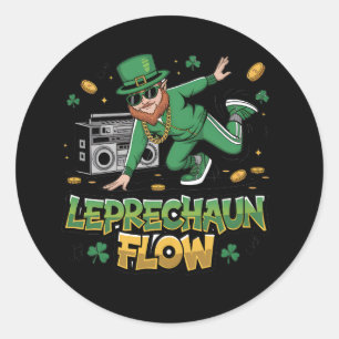 Adesivo Redondo Rua engraçada, Salto da anca do dia de Patrick Lep