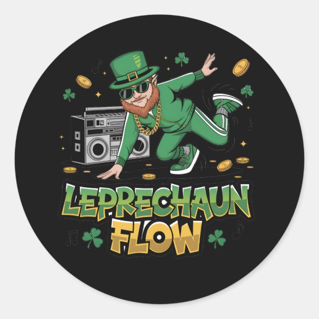 Adesivo Redondo Rua engraçada, Salto da anca do dia de Patrick Lep (Frente)