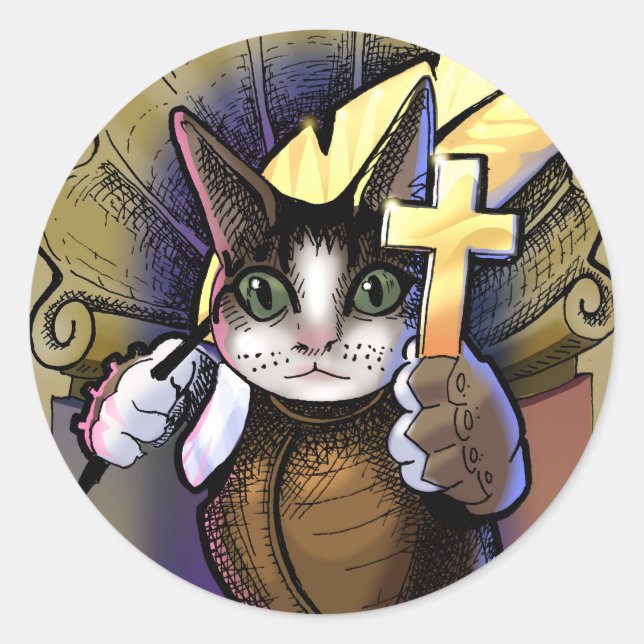 Adesivo Redondo Rua, excesso, santo de resoluções rápidas. (Frente)