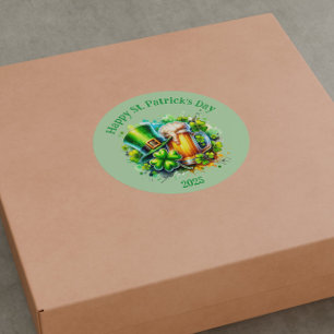 Adesivo Redondo Rua Feliz de Aquarela, acessório do Dia de Patrick