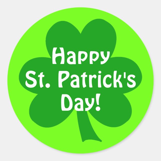 Adesivo Redondo Rua Feliz de Shamrock. Dia de Patrick (Frente)