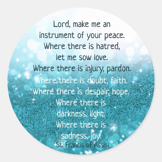 Adesivo Redondo Rua. Francisco de Assisi Orador Snowflake Winter (Frente)