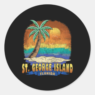 Adesivo Redondo Rua, George Island Flórida Vintage, Alma Afastada