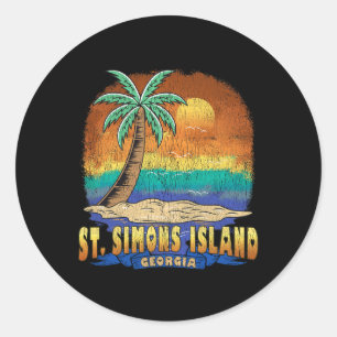 Adesivo Redondo Rua: Ilha de Simons Georgia Vintage - Alma em Desc