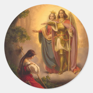 Adesivo Redondo Rua. Joan of Arc Rua Michael Catherine Alexandria