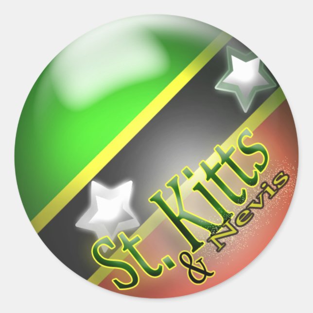 Adesivo Redondo Rua Kitts & Nevis Patriotic Sticker (Frente)