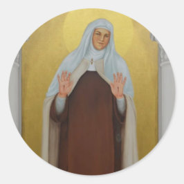 Adesivo Redondo Rua. Mariam de Jesus Crucificado Carmelite Nun