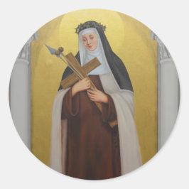 Adesivo Redondo Rua Mary Magdalene de Pazzi Carmelite Nun
