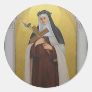 Adesivo Redondo Rua Mary Magdalene de Pazzi Carmelite Nun